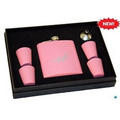 6 Oz. Pink Flask Set w/ Presentation Box